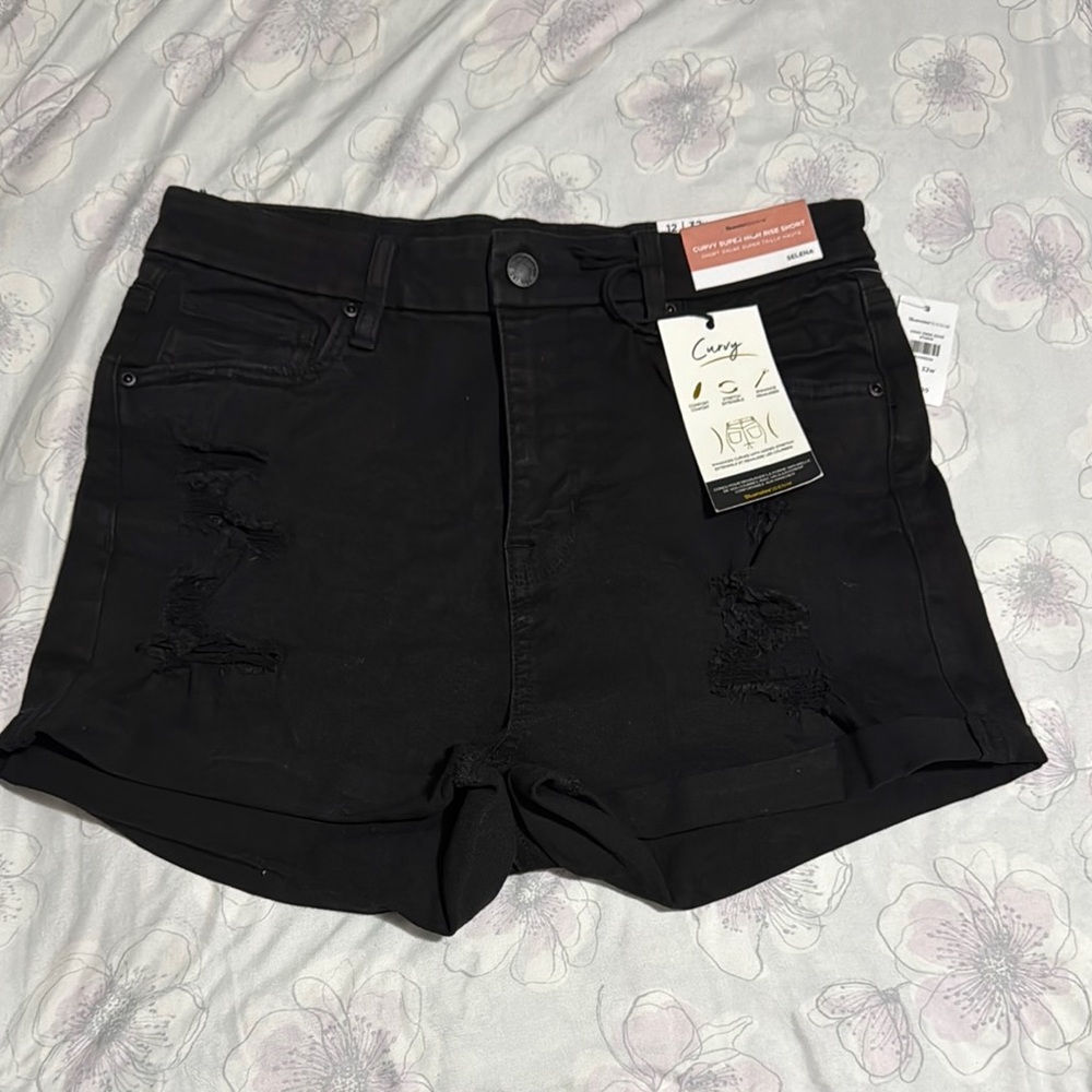 Bluenotes Black Jean Shorts super High rise short NWT